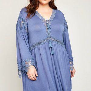 Hayden Los Angeles Blue Grey Dress 1X